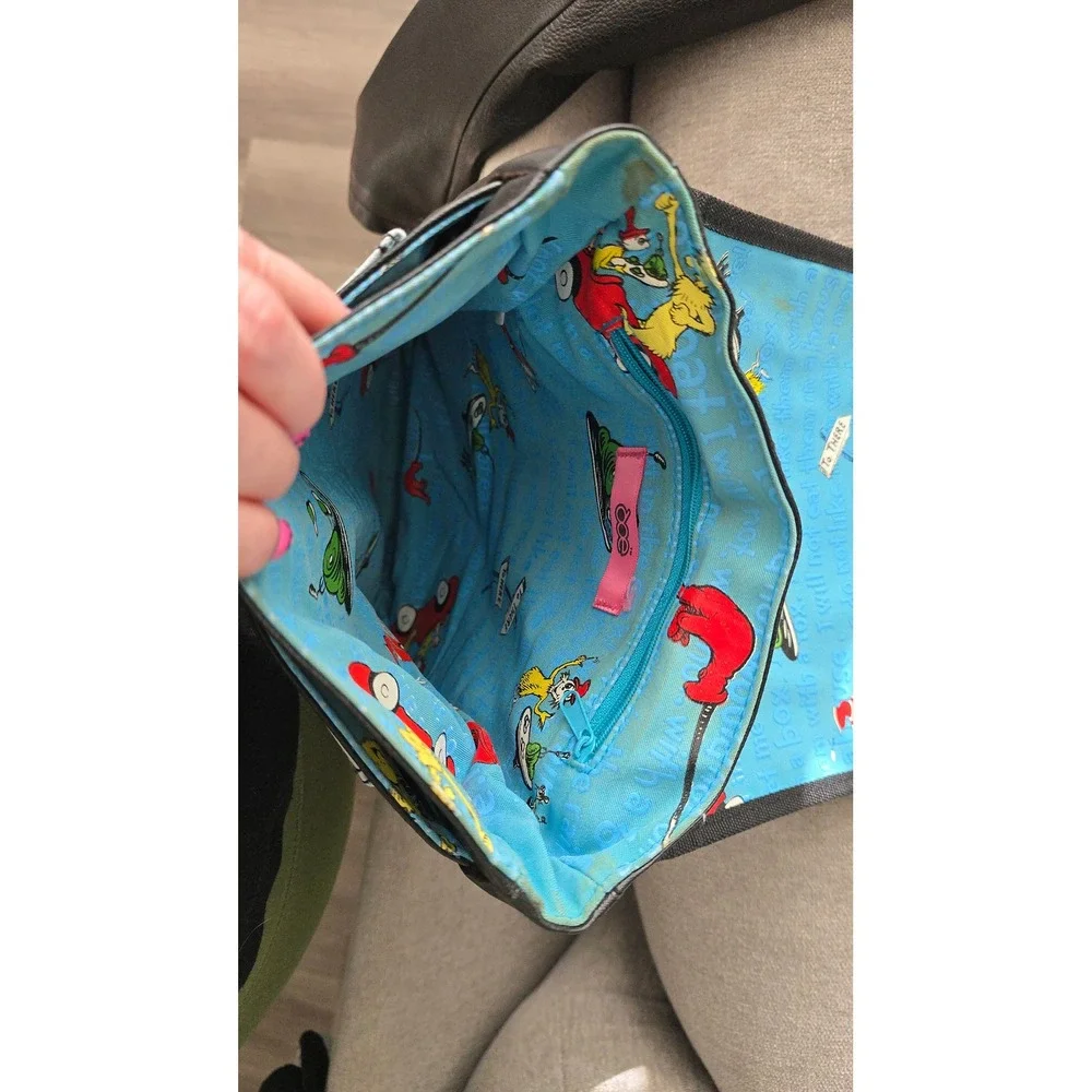 Dr Seuss Green Eggs and Ham Doe Sam I Am Blue Black Crossbody Messenger Handbag